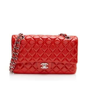 Chanel Patent Leather Classic Medium Double
Flap Bag